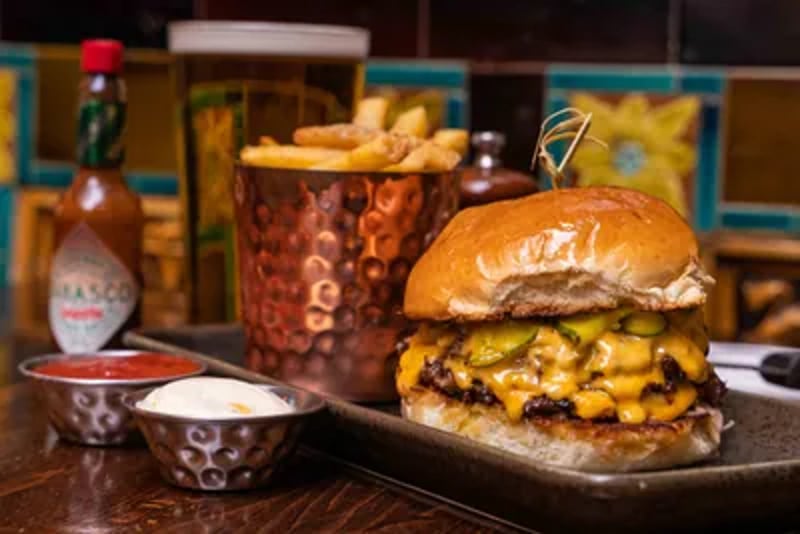 Grab yourself one of our delicious Smash burger and a portion of skin on fries for £11!