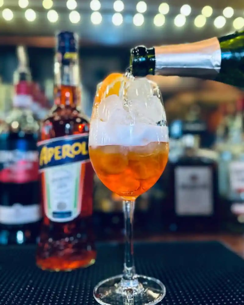 It’s Aperol Spritz time 🍹 join us in our sun trap beer garden for fantastic food, banging booze and summer sun 🌞