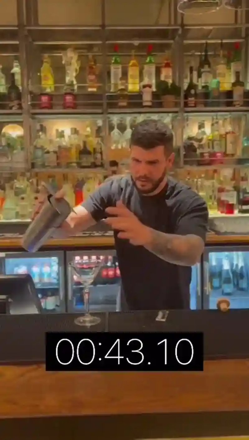 Laszlo's turn with the 30 second cocktail challenge... but does he have what it takes? 🍹

Well maybe not, but he still makes a mean Pornstar Martini. Come in and see for yourself!