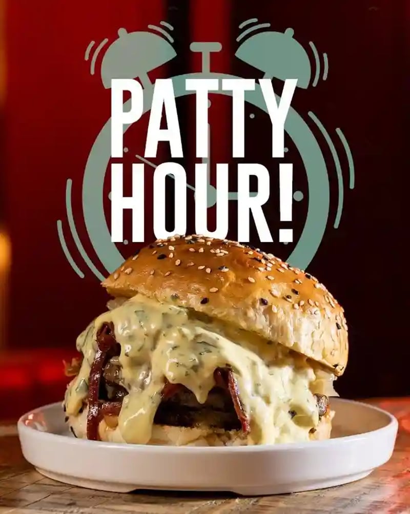Have you heard about patty hour...? ⏰ 

Every Tuesday-Friday from 4-7pm join us for Patty Hour - the best way to try Shoreditch's best burgers. Get one of our single patty burgers and fries for £10!

No booking need, just show up grab your table and get eating 🍔