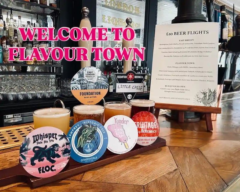Weekends mean beer flights at The Griffin, and a trip to flavour town … this week brought to you by @flocbrewing, @otherworldbrewing, @brewyonder and @rodenbachbeer 👍🍻🍻👌