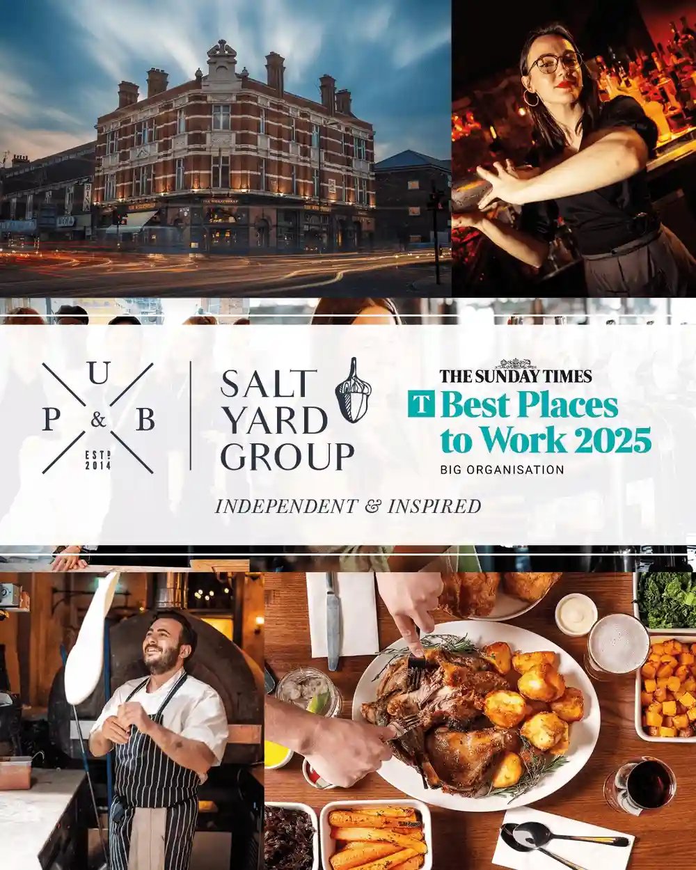 We’re thrilled to share that we have been recognised in the Sunday Times Best Places to Work 2025! 🏆 

This achievement reflects our commitment to creating a workplace where our team members feel valued, supported, and inspired every day. We’re incredibly proud of the Urban Family for making our pubs and bars more than just places to work - but places to grow, connect, and thrive. 

Want to join an award-winning team that knows what it means to put people first? Hit the link in our bio to learn more about us and to see opportunities.